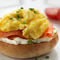 Scrambled Eggs and Lox Breakfast Bagels